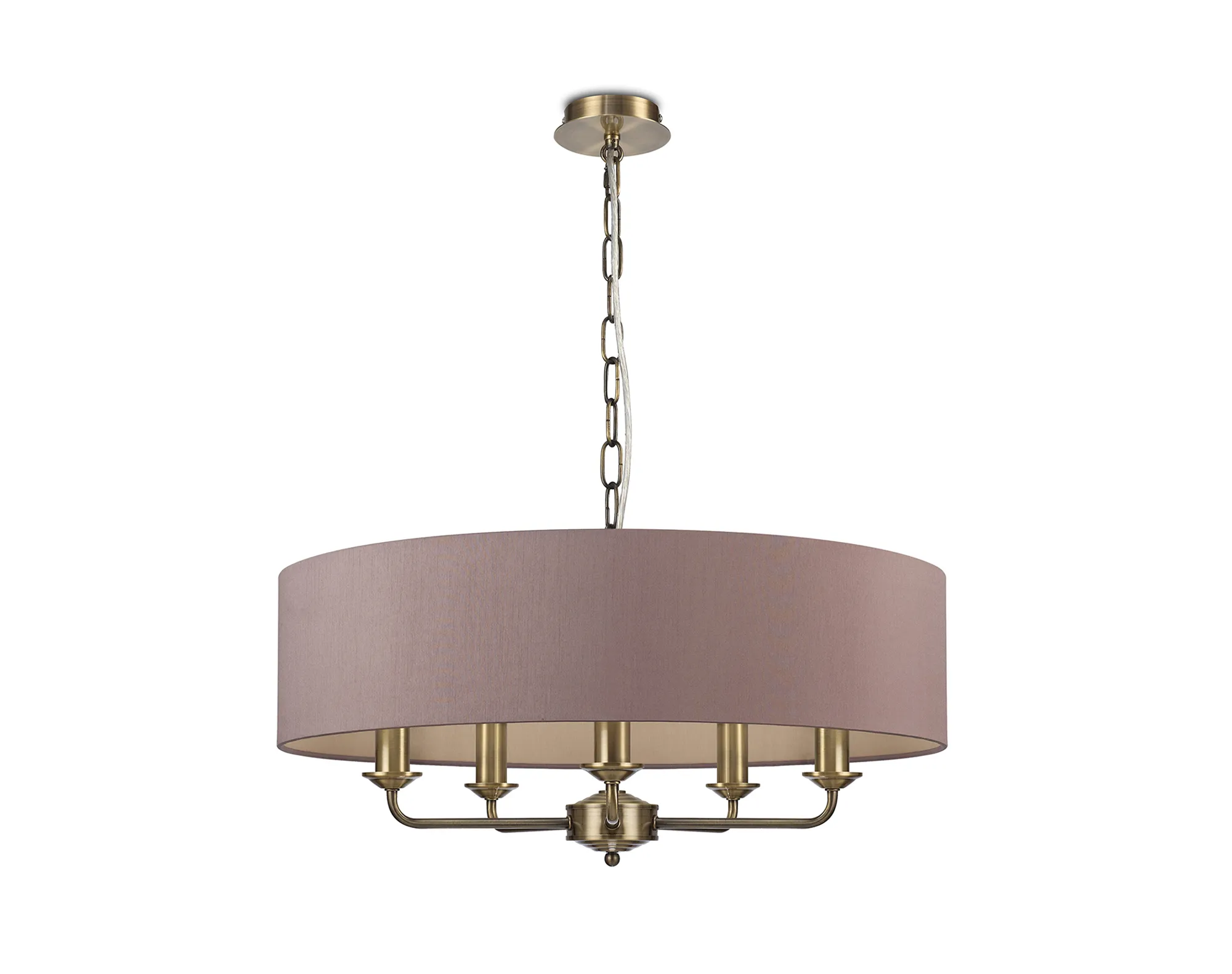 Banyan 60cm 5 Light Pendant Antique Brass; Taupe/Halo Gold DK0043  Deco Banyan AB TA